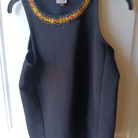 CUPIO Women Black Tank Top Colorful Beaded Neckline M - - Picture 3 of 7